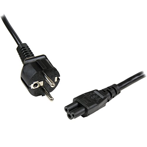 StarTech.com 3 m Laptop Stromkabel, EU Schuko auf C5 Stecker, 2.5A 250V, 18AWG, Laptop Ersatz Stromkabel/Ladekabel, Netzkabel für Laptop, Kleeblatt/Mickey Mouse Stromkabel (753E-3M-POWER-LEAD) von StarTech.com