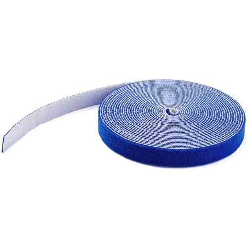 StarTech.com 30,5 m Klettbandrolle - Wiederverwendbare Zuschneidbare Klettkabelbinder - Industrielle Klettverschluss Rolle / Klettband Rolle - Klettbänder für Kabelmanagement - Blau (HKLP100BL) von StarTech.com