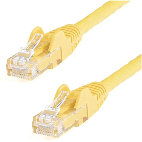 StarTech.com 30m Netzwerkkabel CAT6 - 1Gbit 650MHz 100W POE RJ45 U/UTP Snagless LAN-Patch Kabel mit Knickschutz - Weiß, Fluke Geprüft, 24AWG, TIA/UL, Internet/Ethernet Kabel (N6PATCH100YL) von StarTech.com