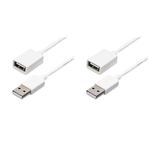 StarTech.com 3m USB 2.0 Verlängerungskabel A auf A - Stecker/Buchse - Weiß - USB A (St) auf USB A (Bu) Verlängerung (Packung mit 2) von StarTech.com