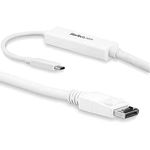 StarTech.com 3m USB-C auf DisplayPort Kabel - 4K 60Hz - Thunderbolt 3 kompatibel - USB Typ C Kabel - Weiß - von StarTech.com