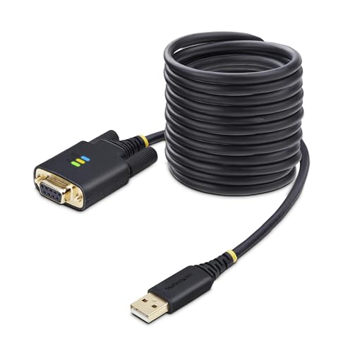 StarTech.com 3m USB Null Modem Kabel, COM Retention, FTDI, USB-A zu RS232 Nullmodemkabel, Wechselbare DB9 Schrauben/Muttern von StarTech.com