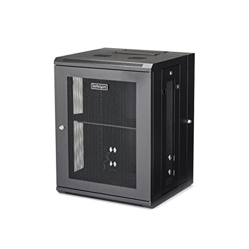 StarTech.com 4-Pfosten 15HE Wand Netzwerkschrank mit 1HE Fachboden, 19" Wand Server Rack für IT / Daten Computer Ausrüstung von StarTech.com