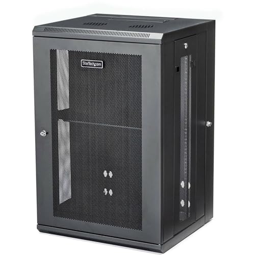 StarTech.com 4-Pfosten 18HE Wand Netzwerkschrank mit 1HE Fachboden, 19" Wand Server Rack für IT / Daten Computer Ausrüstung von StarTech.com