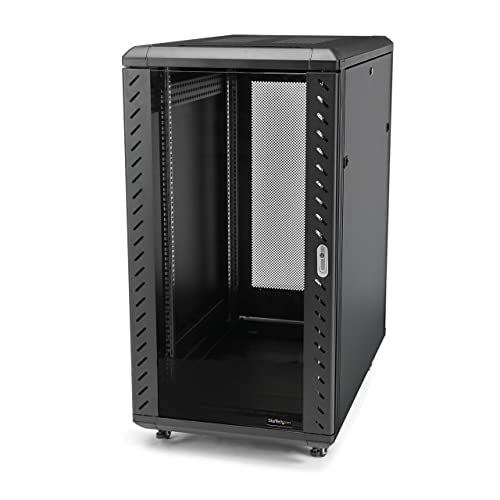 StarTech.com 4-Pfosten 22HE Serverrack/Schrank, 19" Daten-Rack/Schrank für IT-/Netzwerkgeräte, verstellbare Montageschienen von StarTech.com