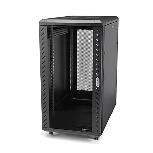 StarTech.com 4-Pfosten 25HE Serverrack/Schrank, 19" Daten-Rack/Schrank für IT-/Netzwerkgeräte, verstellbare Montageschienen von StarTech.com