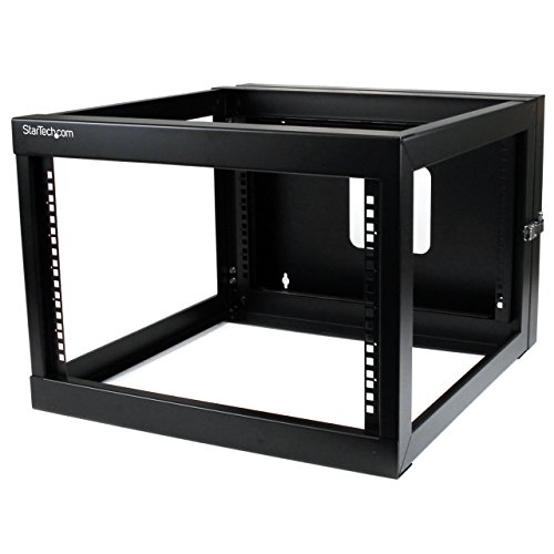 StarTech.com 4-Pfosten 6HE Aufklappbares Wandmontage Netzwerk Rack, 19" Open Frame Server Rack, 19.8" Tief, Wandmontage Swing Out Daten-Rack für IT / AV / Computer Geräte, TAA (RK619WALLOH) von StarTech.com