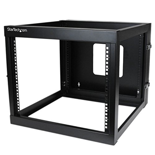 StarTech.com 4-Pfosten 8HE Aufklappbares Wandmontage Netzwerk Rack, 19" Open Frame Server Rack, 19.8" Tief, Wandmontage Swing Out Daten-Rack für IT / AV / Computer Geräte, TAA (RK819WALLOH) von StarTech.com