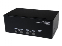 StarTech.com 4 Port Dreifach Monitor DVI USB KVM Switch mit Audio und USB 2.0 Hub, 1920 x 1200 Pixel, Rack-Einbau, Schwarz von StarTech.com