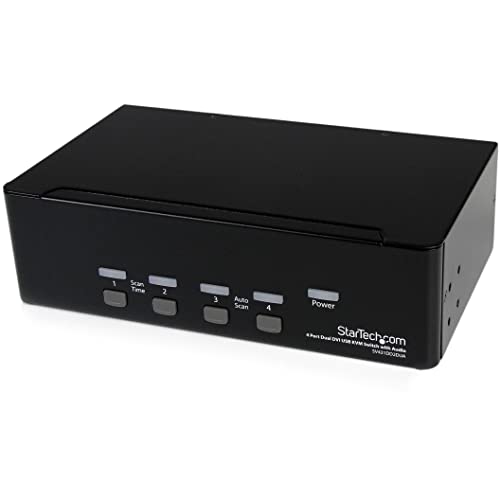 StarTech.com 4 Port Dual DVI USB KVM Switch/ Umschalter mit Audio und USB 2.0 Hub von StarTech.com