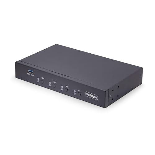 StarTech.com 4-Port KM Switch mit Mausumschaltung, USB 3.0 Umschalter, Tastatur und Maus Switch, 3,5mm/USB Audio, TAA Konform StarTech.com 4-Port KM Switch mit Mausumschaltung, USB 3.0 Umschalter, Tastatur und Maus Switch, 3,5mm/USB Audio, TAA Konform von StarTech.com
