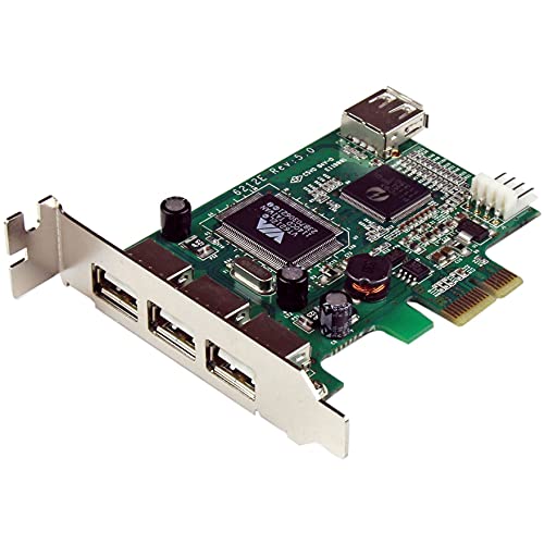 StarTech.com 4 Port USB 2.0 HighSpeed PCI Express Low Profile Schnittstellenkarte - 1 x USB 2.0 intern (Buchse) 3 x USB extern (Buchse) (PEXUSB4DP) von StarTech.com