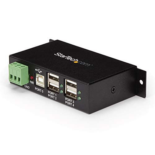 StarTech.com 4 Port USB 2.0 Hub - Industrieller USB-A Hub aus Metall - Hutschienen/Wand/Tischmontage möglich - TAA KONFORM - USB Expander Hub (ST4200USBM) von StarTech.com