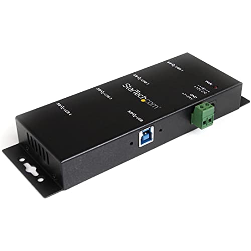 StarTech.com 4 Port USB 3.0 Hub - Industrieller USB-A Hub aus Metall mit ESD und Überspannungsschutz - Hutschienen/Wand/Tischmontage möglich - TAA KONFORM - USB Expander Hub (ST4300USBM) von StarTech.com