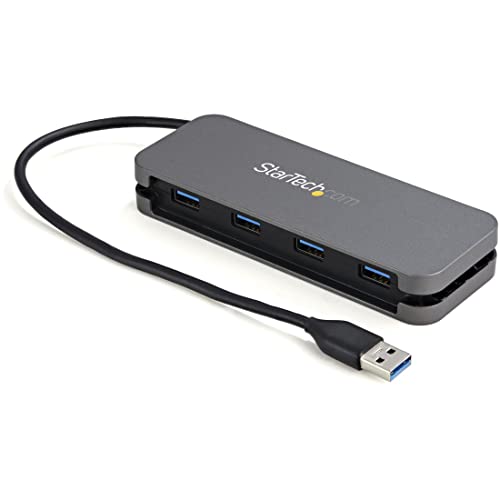 StarTech.com 4 Port USB 3.0 Hub - SuperSpeed 5 Gbit/s USB 3.2 Gen 1 Type-A Verteiler - USB Bus Powered - 28cm USB Host Kabel (HB30AM4AB) von StarTech.com