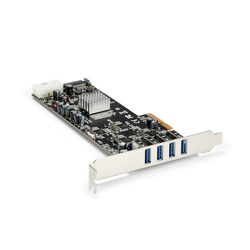 StarTech.com 4 Port USB 3.0 PCIe Karte mit 4 dedizierten 5 Gbit/s Kanälen (USB 3.1 Gen 1) - UASP - SATA / LP4 Power - PCI Express Adapter Karte (PEXUSB3S44V) von StarTech.com