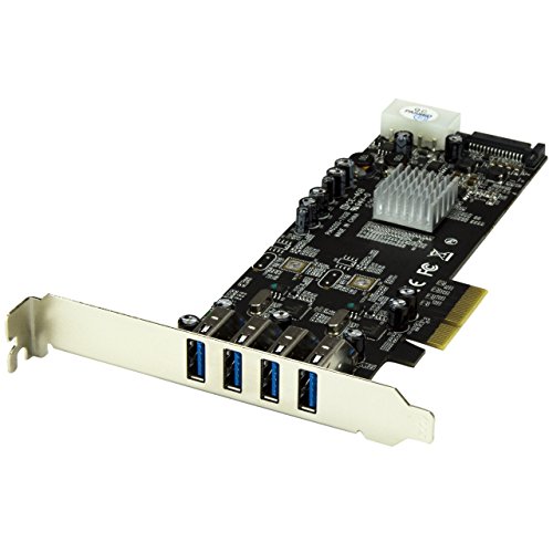 StarTech.com 4 Port USB 3.0 SuperSpeed PCI Express Schnittstellenkarte mit 2 5Gb/s Kanälen und UASP, SATA/LP4 Molex Strom von StarTech.com