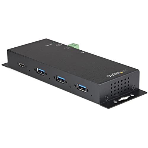 StarTech.com 4 Port USB C Hub 10Gbit/s - Industrieller USB Typ-C Hub aus Metall mit 3xUSB-A & 1xUSB-C - ESD & Überspannungsschutz - USB-C oder USB-A Host - Montierbarer USB 3.1 (HB31C3A1CME) von StarTech.com