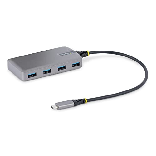 StarTech.com 4 Port USB C Hub - USB C auf 4X USB-A 5Gbit/s Hub mit Optionalem Zusatzstromanschluss - USB-C auf USB Verteiler - Desktop USB3.0 Hub - 30cm Kabel - Mini USB C Hub (5G4AB-USB-C-HUB) von StarTech.com