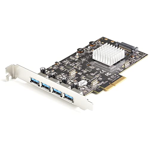 StarTech.com 4-Port USB PCIe Adapter - 10 Gbit/s USB 3.2 Gen 2 Typ-A PCI Express Erweiterungskarte mit 2 Controllern - 4X USB-A - USB-PCIe-Schnittstellenkarte - Windows/Mac/Linux (PEXUSB314A2V2) von StarTech.com