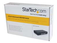 StarTech.com 4 Port VGA USB KVM Switch mit Hub - Professioneller VGA KVM Umschalter, 1920 x 1440 Pixel, Rack-Einbau, 1U, Schwarz von StarTech.com