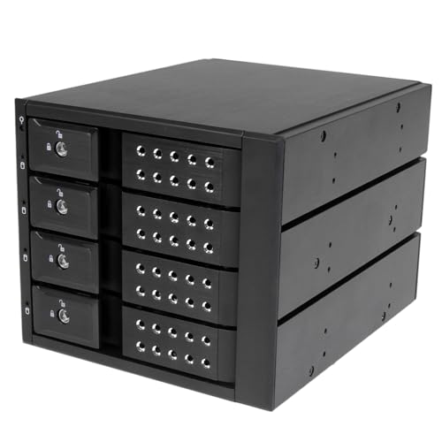 StarTech.com 4-fach 3,5 Zoll trägerloser SATA Festplatten Aluminium Wechselrahmen/Backplane, 4 Bay 3,5 Zoll (8,9cm) Mobiles HDD Speicher Rack von StarTech.com