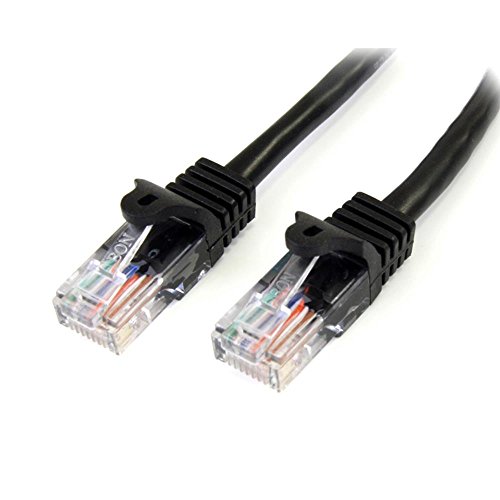 StarTech.com 45PAT10MBK Cat5e Netzwerkkabel (10m, Cat 5e Patchkabel, RJ45 UTP, PoE, mit Rastnasenschutz, snagless, St/St) schwarz von StarTech.com