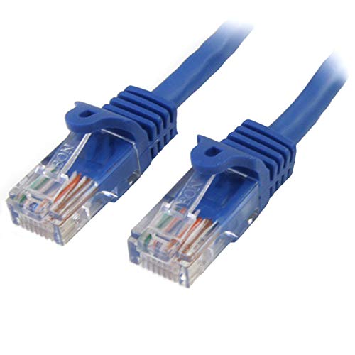 StarTech.com 45PAT1MBL Cat5e Netzwerkkabel (1m, Cat 5e Patchkabel, RJ45 UTP, PoE, mit Rastnasenschutz, snagless, St/St) blau von StarTech.com