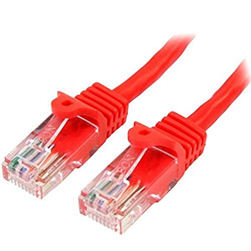 StarTech.com 45PAT1MRD Cat5e Netzwerkkabel (1m, Cat 5e Patchkabel, RJ45 UTP, PoE, mit Rastnasenschutz, snagless, St/St) rot von StarTech.com