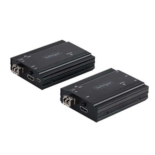 StarTech.com 4K HDMI LWL Extender - HDMI Video & USB Remote KVM Switch/Console Extender - bis zu 300m (MultiMode) - 2X 10G MMF SFP+ Module - KVM Extension Kit (TX/RX) (SV565FXHD4KU) von StarTech.com