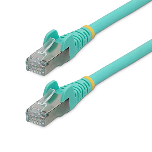 StarTech.com 5 m CAT6a Kabel - LSZH-Raucharm, Halogenfrei - 10 Gigabit RJ45 LAN Kabel - SFTP Patchkabel - Aqua - CAT6a Verlegekabel - Abgeschirmtes Netzwerkkabel/Ethernet Kabel (NLAQ-5M-CAT6A-PATCH) von StarTech.com