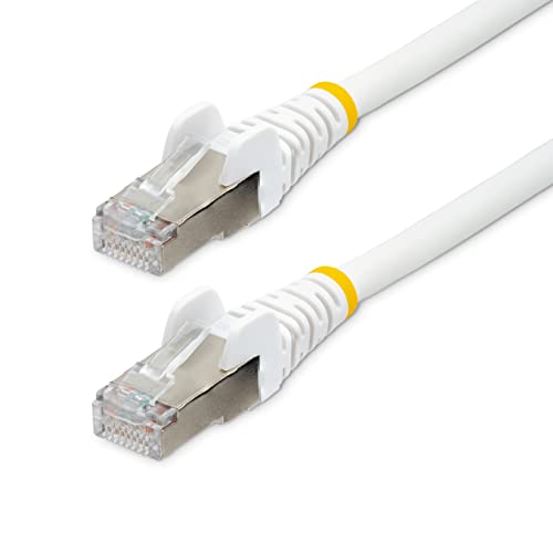 StarTech.com 5 m CAT6a Kabel - LSZH-Raucharm, Halogenfrei - 10 Gigabit RJ45 LAN Kabel - SFTP Patchkabel - Weiß - CAT6a Verlegekabel - Abgeschirmtes Netzwerkkabel/Ethernet Kabel (NLWH-5M-CAT6A-PATCH) von StarTech.com