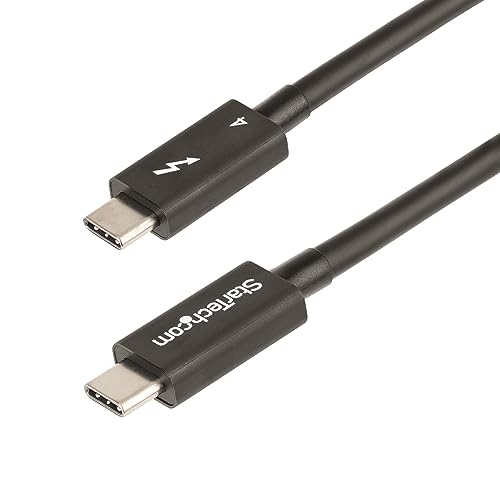 StarTech.com 50 cm Thunderbolt 4 Kabel - 40Gbit/s - 100W PD - 4K/8K Video - Intel-zertifiziert - Kompatibel mit USB4/Thunderbolt 3/USB 3.2/USB C/DisplayPort - TB4/TB3/USB4 Monitorkabel (TBLT4MM50CM) von StarTech.com