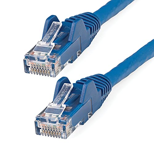 StarTech.com 50cm Netzwerkkabel CAT6 - LSZH(weniger Rauch, Halogenfrei) - 10Gbit 650MHz 100W POE RJ45 U/UTP LAN-Patch Kabel - Blau, ETL Zertifizierung, 24AWG, Installationskabel (N6LPATCH50CMBL) von StarTech.com