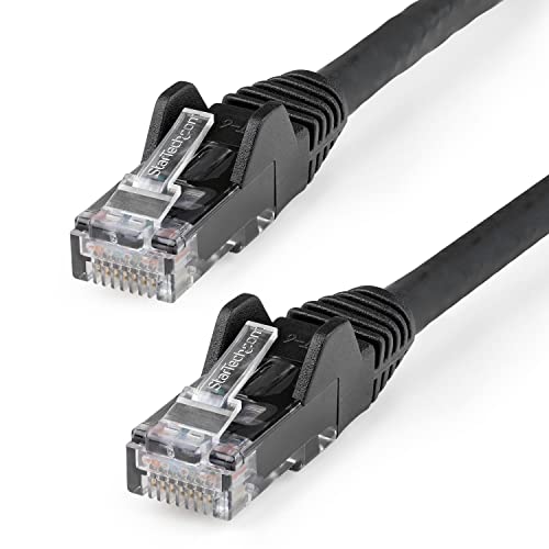 StarTech.com 5m Netzwerkkabel CAT6 - LSZH(weniger Rauch, Halogenfrei) - 10Gbit 650MHz 100W POE RJ45 U/UTP LAN-Patch Kabel - Schwarz, ETL Zertifizierung, 24AWG, Installationskabel (N6LPATCH5MBK) von StarTech.com