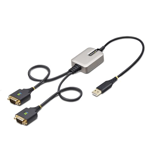 StarTech.com 60cm 2-Port USB auf Seriell Adapter, COM-Retention,FTDI, USB-A zu DB9 RS232 Kabel, Wechselbare Schrauben/Muttern von StarTech.com