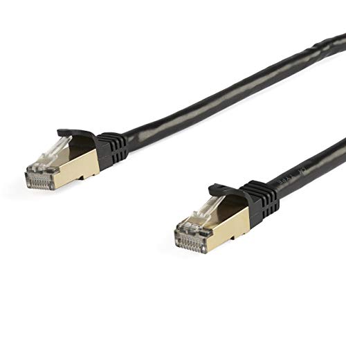 StarTech.com 6ASPAT10MBK Patchkabel CAT6a (10 m, schwarz, RJ45-Snagless-Steckverbinder, CAT6a-STP-Kabel, Kupferdraht, Netzwerkkabel) von StarTech.com