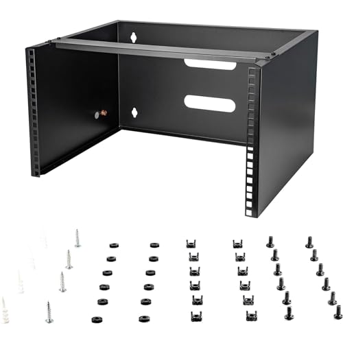 StarTech.com 6HE Netzwerkschrank 19 Zoll 6HE für Wandmontage - 14 Zoll tief - Kleiner Serverschrank/Wand Half Rack - 19" Wandhalterung für Server/IT Geräte - 20kg Belastbarkeit, Schwarz (WALLMOUNT6) von StarTech.com