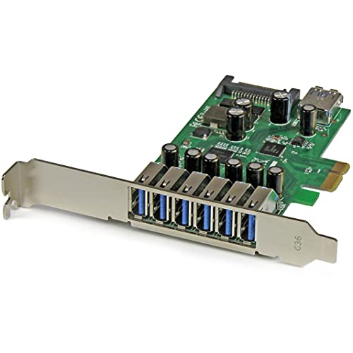 StarTech.com 7 Port PCI Express USB 3.0 Karte - PCIe USB 3.0 (Super Speed) Schnittstellenkarte / Controller 6 x Extern und 1 x Intern von StarTech.com
