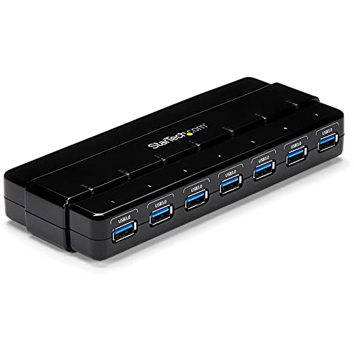 StarTech.com 7 Port USB 3.0 SuperSpeed Hub - USB 3 Hub Netzteil / Stromanschluss und Kabel - Schwarz von StarTech.com