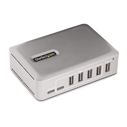 StarTech.com 7-Port USB-C Hub - 5X USB-A/2x USB-C - USB C Verteiler mit 65 W Netzteil - USB 3.1/3.2 Gen 2 10 Gbit/s - Adapter USB C auf USB A - USB Typ C Splitter mit 2X BC 1.2 (10G5A2CS-USB-C-HUB) von StarTech.com