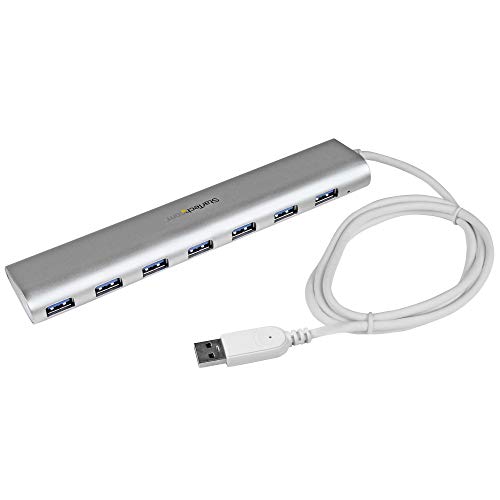 StarTech.com 7-Port USB Hub, USB A auf 7x USB-A Ports, USB 5Gbps, Eigenstromversorgung, Tragbarer USB 3.0 Hub mit Netzteil von StarTech.com