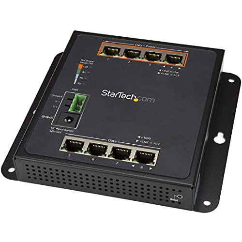 StarTech.com 8 Port POE Managed Ethernet Switch - 30W per PoE+ Port - Industrieller managed Wandmontage Netzwerk Switch von StarTech.com