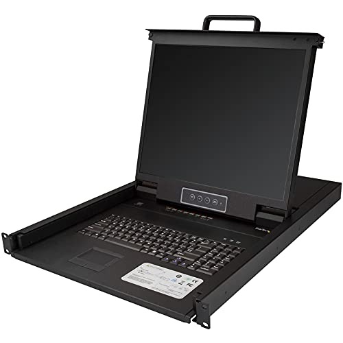 StarTech.com 8 Port Rack KVM Konsole mit 1,8 m Kabeln - US Tastatur(QWERTY), Integrierter KVM Switch mit 19" LCD Monitor - 1HE LCD KVM Konsole - OSD KVM - 50.000 MTBF - USB + VGA(RKCONS1908K) von StarTech.com