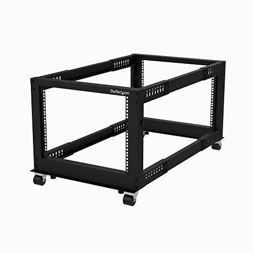 StarTech.com 8HE 19" Open Frame Server Rack - Kompakt 4 Pfosten mit Einstellbare Tiefe (56-101cm) Mobil - Freistehendes Netzwerk/Server Rack - Dell PowerEdge HP ProLiant ThinkServer (4POSTRACK8U) von StarTech.com