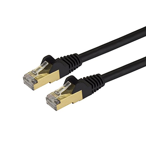 StarTech.com 9 ft CAT6a Ethernet Cable - 10 Gigabit Shielded Snagless RJ45 100W PoE Patch Cord - 10GbE STP Category 6a Network Cable w/Strain Relief - Black Fluke Tested UL/TIA Certified (C6ASPAT9BK) von StarTech.com