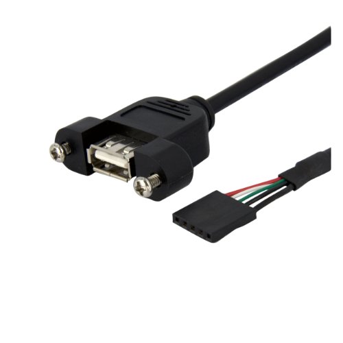 StarTech.com 90cm USB 2.0 Blendenmontage Kabel, USA A auf 5 pin Mainboard Pfostenstecker Buchse, Bu/Bu von StarTech.com