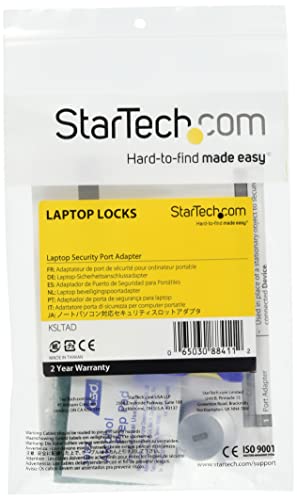 StarTech.com Adapter für Sicherheitssteckplatz (K-Slot, Universal, Laptop-Schloss, Diebstahlsicherung) Silber von StarTech.com