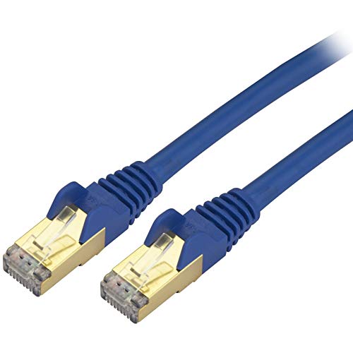 StarTech.com C6ASPAT3BL CAT6a-Ethernet-Kabel, 10 Gigabit, geschirmt, snagless, RJ45, 100 W, PoE-Patchkabel, 10 GbE STP-Netzwerkkabel mit Zugentlastung, blauer Fluke getestet, Verkabelung ist von StarTech.com