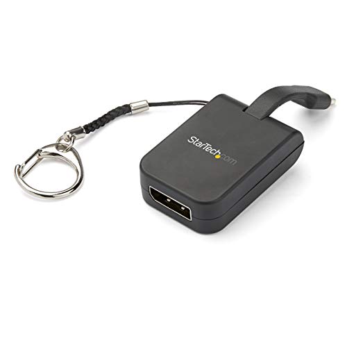 StarTech.com CDP2DPFC USB-C auf DisplayPort Adapter (4K 60Hz DP Adapter mit integriertem Flexkabel und Anhänger) schwarz von StarTech.com